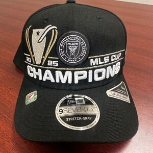 New Era Inter Miami CF Hat Mens MLS Cup Champions 9SEVENTY Stretch Snap NEW